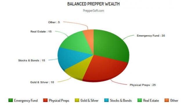 Balanced Prepper Wealth Pie Chart